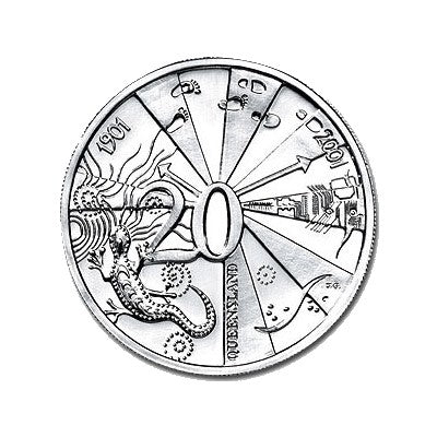 2001 20c Queensland Centenary of Federation Unc Coin