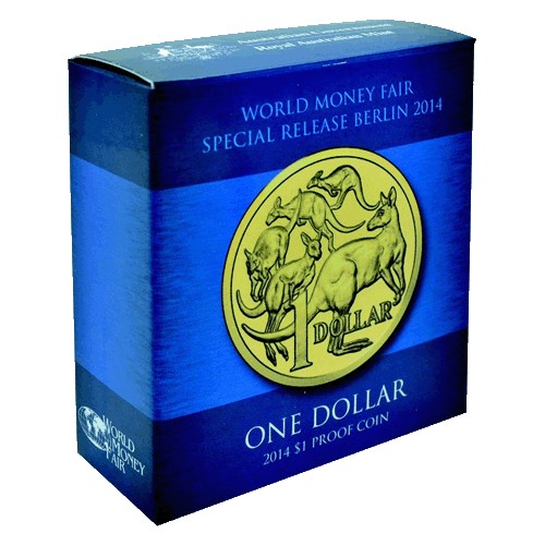 2014 $1 World Money Fair Mob of Roos Proof Coin