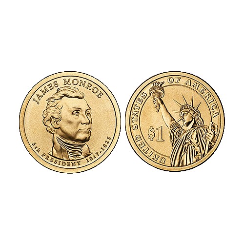 2008 USA $1 James Monroe D Mint Presidential Dollar Unc Coin 