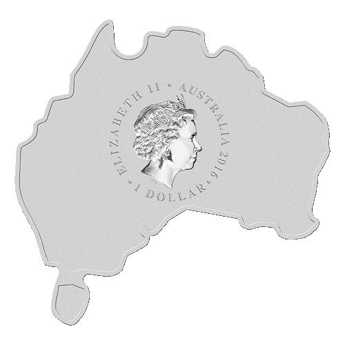 2016 $1 Australian Map Shaped Coin Series - Dingo 1oz Silver Coin