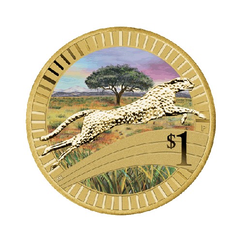 2012 $1 Young Collectors Animal Athletes - Cheetah Unc Coin in Card