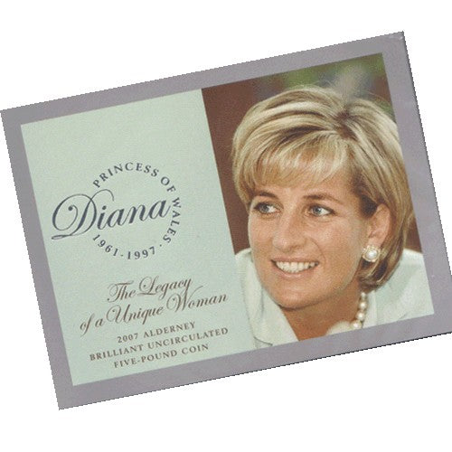 2007 Alderney £5 Diana - Legacy of a Unique Woman BU
