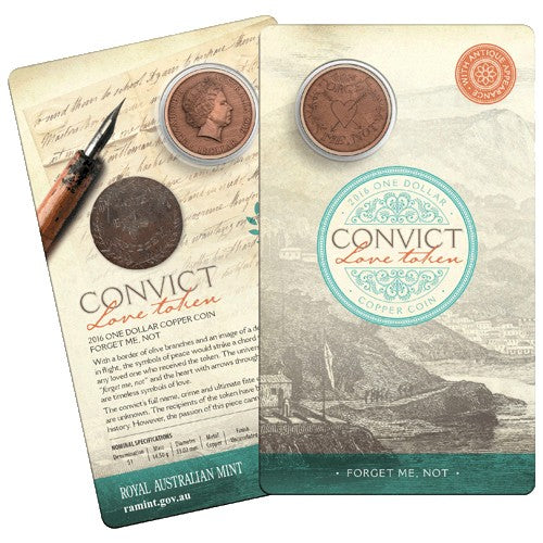 2016 $1 Convict Love Tokens Copper Uncirculated Three-Coin Set