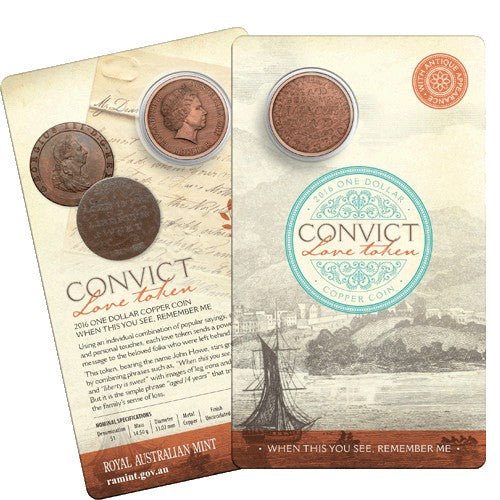 2016 $1 Convict Love Tokens Copper Uncirculated Three-Coin Set