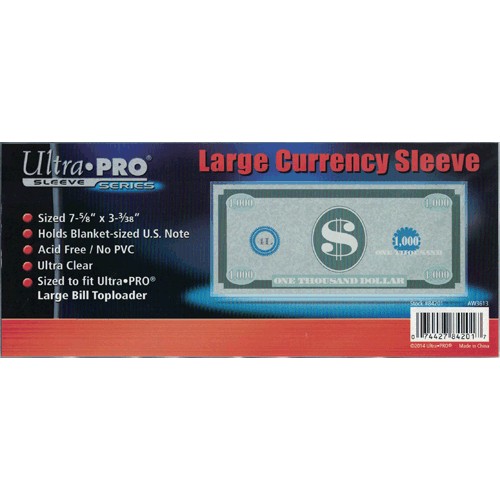 Ultra Pro Banknote Currency Sleeves Pack of 100