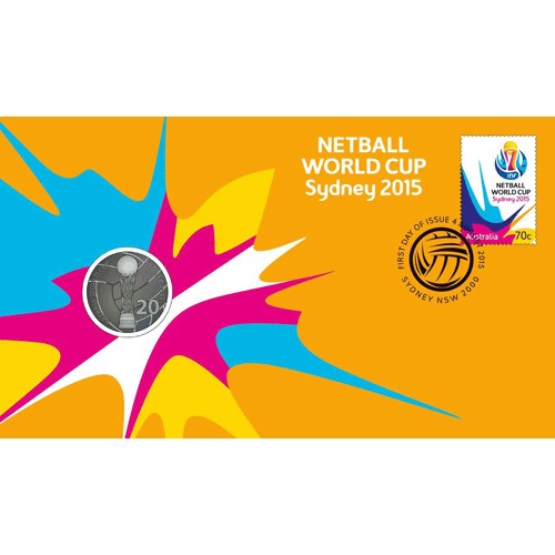 2015 20c Netball World Cup Sydney Coin & Stamp Cover PNC