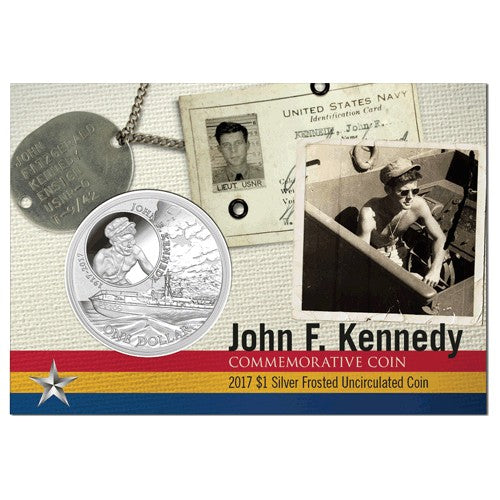 2017 $1 JFK 100th Anniversary 1oz Silver Frunc Coin in Card