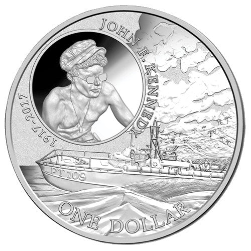 2017 $1 JFK 100th Anniversary 1oz Silver Frunc Coin in Card