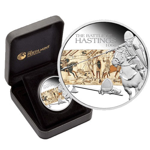 2009 $1 Famous Battles in History - Hastings 1oz Silver Proof Coin