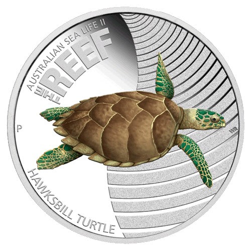 2011 50c Australian Sea Life Series II - Hawksbill Turtle 1/2oz Silver Proof Coin