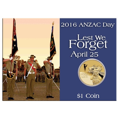 2016 $1 ANZAC Day Royal Armed Corps Unc Coin in Card