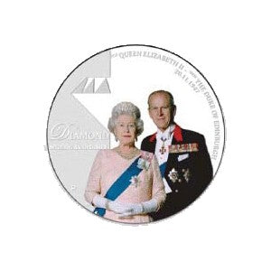 2007 $1 HM QEII Diamond Wedding Coloured 1oz Silver Proof Coin
