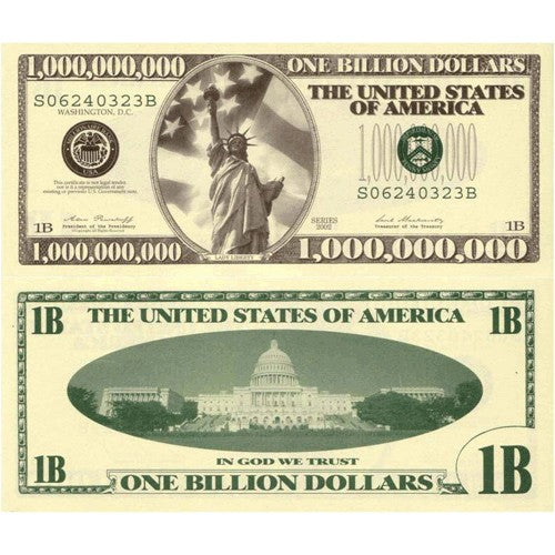 USA Billion Dollar Novelty Note Each