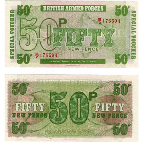 British Armed Forces 50 New Pence Uncirculated Banknote