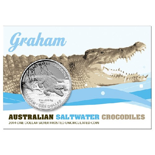 2014 $1 Australian Saltwater Crocodiles - Graham 1oz Silver Frunc Coin in Card