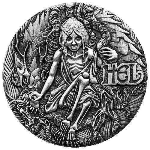 2017 $2 Norse Goddesses - Hel 2oz Silver High Relief Antiqued Coin