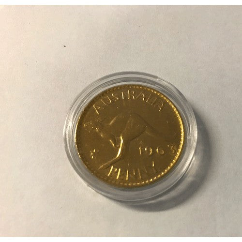 1963 Gold Plated Australian Penny Each