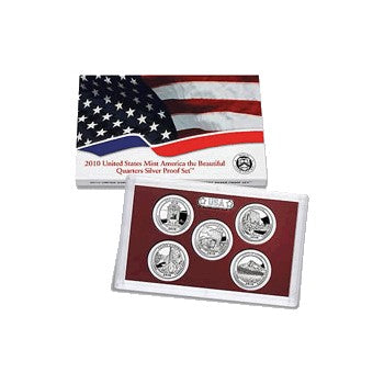 2010 $1 USA America the Beautiful Quarters Proof Set 4 Coins