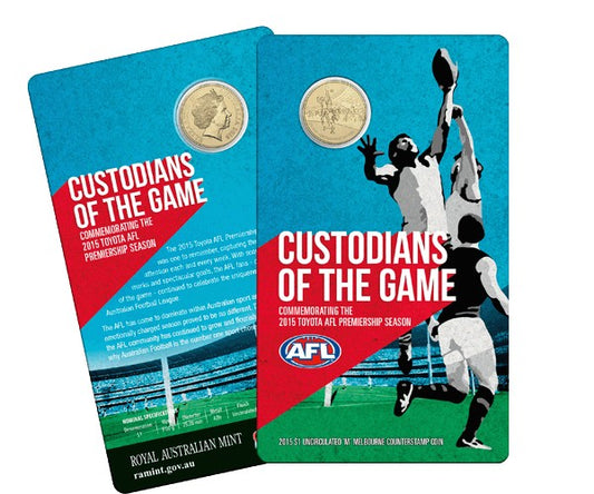 2015 $1 AFL Custodians of the Game M Mintmark Uncirculated Coin in Card