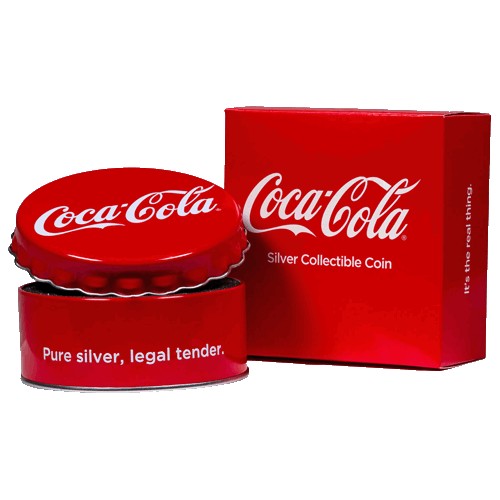 2018 $1 Coca-Cola Bottle Cap Silver Proof Like Coin