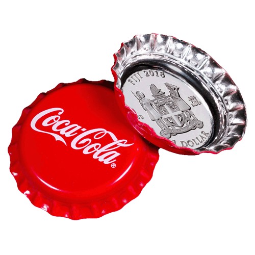 2018 $1 Coca-Cola Bottle Cap Silver Proof Like Coin