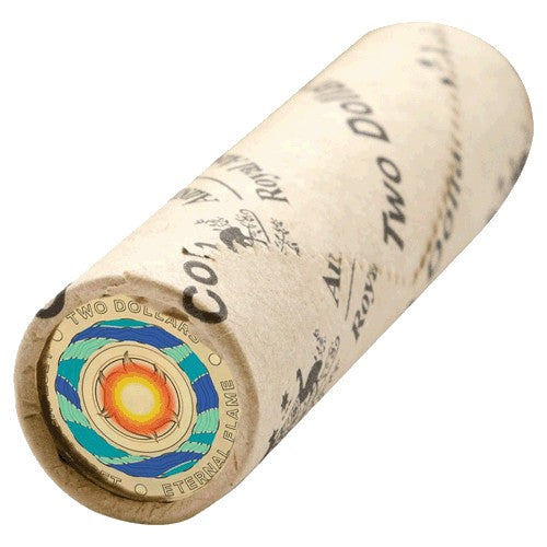2018 $2 Lest We Forget - Eternal Flame Coloured Coin Mint Roll