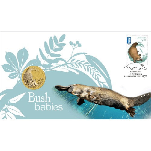 2013 $1 Bush Babies II Platypus Coin & Stamp Cover PNC