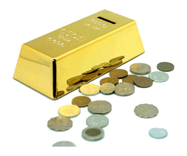 Gold Bullion Money Box Replica