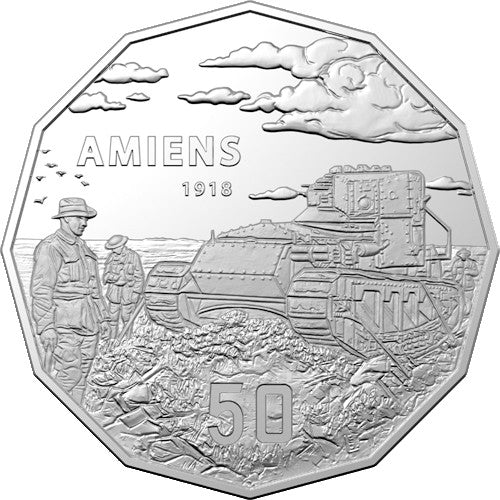 2018 50c The Western Front - Amiens 1918 - 2018 Coin & Stamp Cover PNC