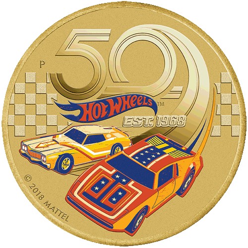 2018 $1 50 Years of Hot Wheels Coin & Stamp Cover PNC