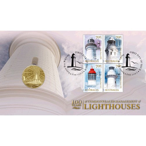 2015 $1 100 Years of Commonwealth Management of Lighthouses Coin & Stamp Cover PNC 