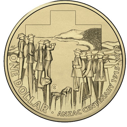 2015 $1 ANZAC Centenary S Counterstamp Unc Coin in RAM Card