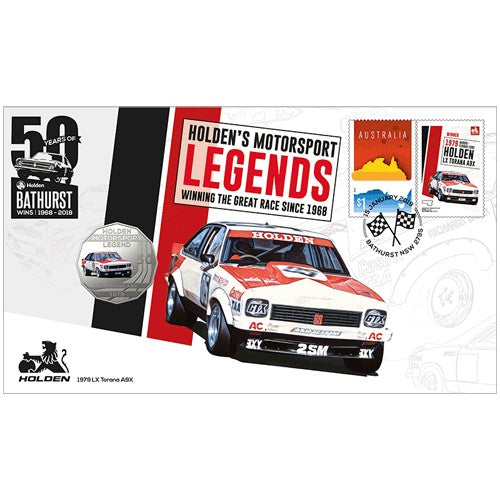 2019 50c 1979 Holden LX Torana A9X Coin & Stamp Cover PNC