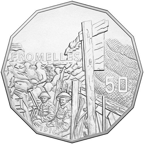 2016 50c The Western Front - The Battle of Fromelles 1916-2016 Unc Coin in Card