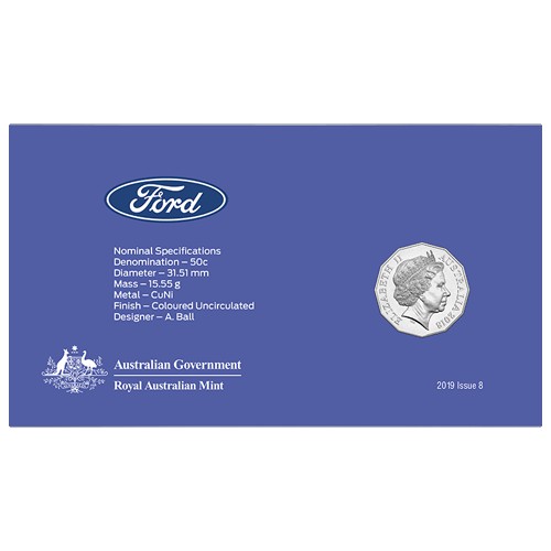2018 50c Ford 1981 XD Falcon Tru-Blu Coin & Stamp Cover PNC