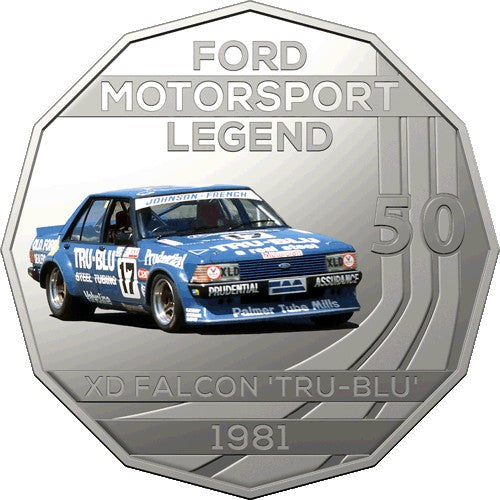 2018 50c Ford 1981 XD Falcon Tru-Blu Coin & Stamp Cover PNC