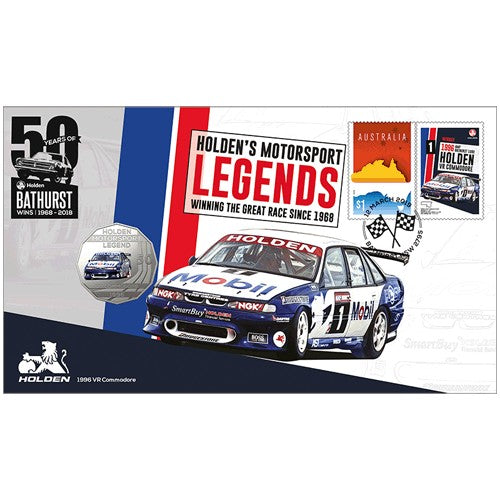 2018 50c Holden 1996 VR Commodore Coin & Stamp Cover PNC
