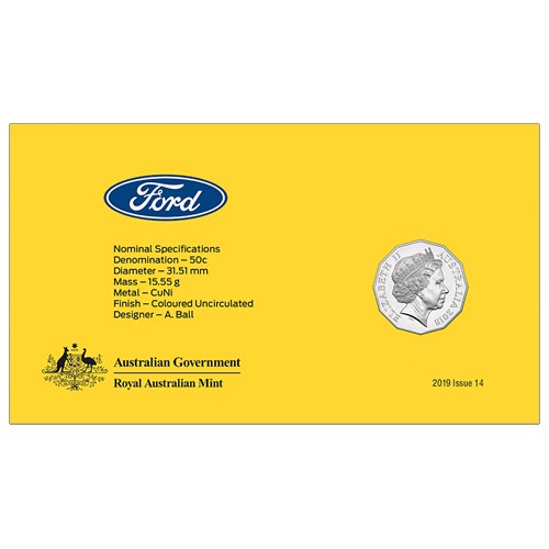 2018 50c Ford 2006 BA Falcon Coin & Stamp Cover PNC