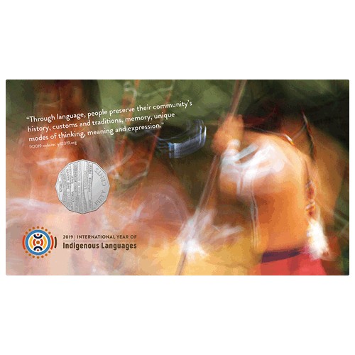 2019 50c International Year of Indigenous Languages Coin & Stamp Cover PNC