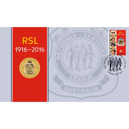2016 $1 RSL Centenary Coin & Stamp Cover PNC