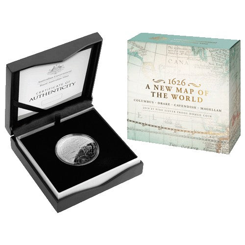 2019 $5 1 Columbus, Drake, Cavendish and Magellan Silver Domed Proof Coin