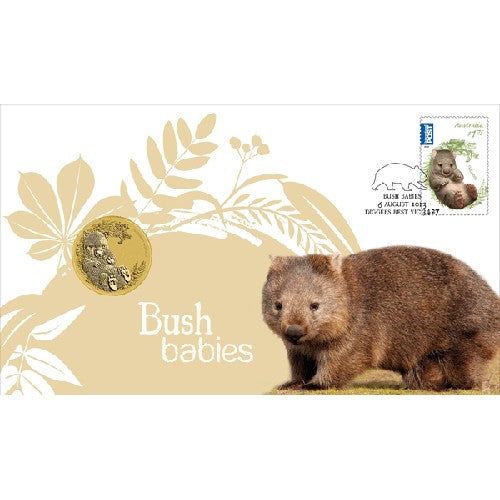 2013 $1 Australian Bush Babies II Wombat Coin & Stamp Cover PNC
