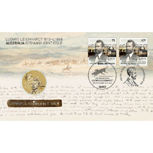2013 $1 200th Anniversary of Ludwig Leichardt Coin & Stamp Cover PNC