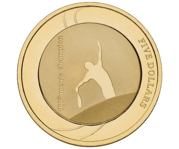 2012 $5 Australian Open 100th Mens Champion Uncirculated Coin in Card