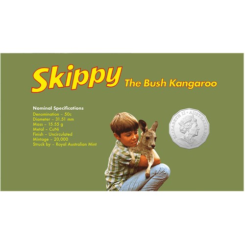 2020 50c Skippy the Bush Kangaroo Coin & Stamp Cover PNC