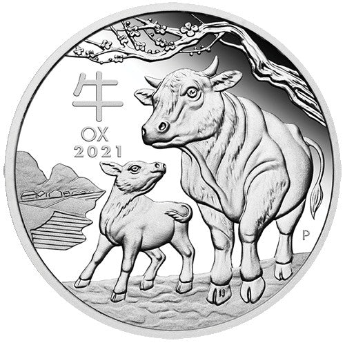 2021 $1 Year of the Ox 1oz Silver Proof Coin