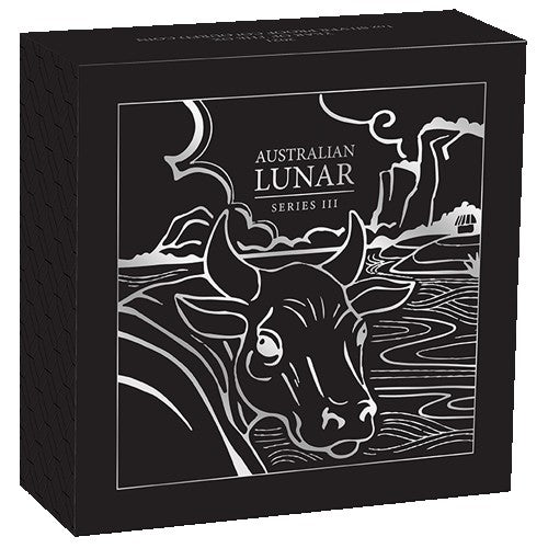 2021 $1 Australian Lunar Series III Year of the Ox 1oz Silver Proof Coloured Coin