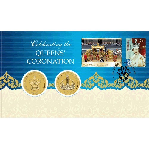 2013 $1 Queens Coronation 2 Coin & Stamp Cover PNC