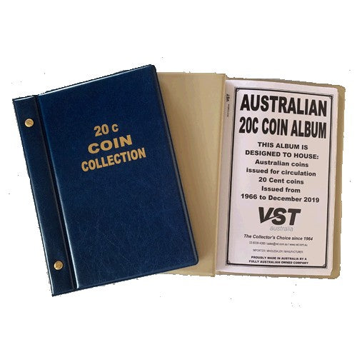 Australian Circulating 20c Coin Album Blue