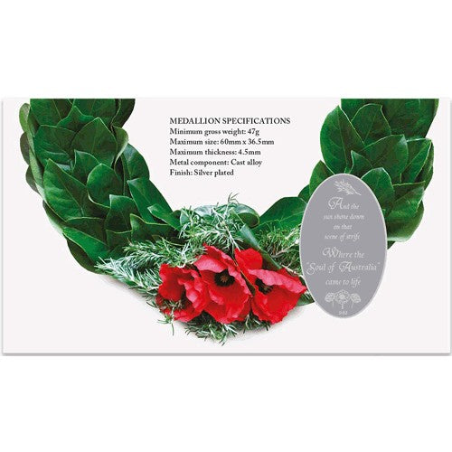 2021 Lest We Forget ANZAC Day Medallion & Stamp Cover PNC